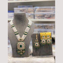 Hira Collections Elegant Kundan Stone And Austrian Stone Beads Long Necklace Set