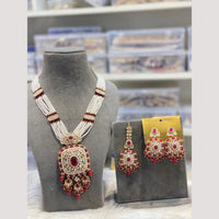 Hira Collections Elegant Kundan Stone And Austrian Stone Beads Long Necklace Set
