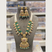 Hira Collections Premium Pota Stone And Beads Long Necklace Set 