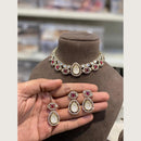 Hira Collections Premium Pota Stone And Austrian Stone Choker Necklace Set