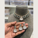 Hira Collections Premium Pota Stone And Austrian Stone Choker Necklace Set