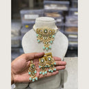 Hira Collections Elegant Kundan Stone And Beads Choker Necklace Set