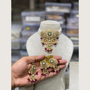 Hira Collections Elegant Kundan Stone And Beads Choker Necklace Set