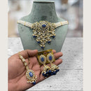 Hira Collections Elegant Kundan Stone And Beads Choker Necklace Set