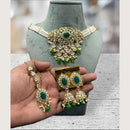Hira Collections Elegant Kundan Stone And Beads Choker Necklace Set