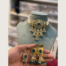 Hira Collections Elegant Kundan Stone And Beads Choker Necklace Set