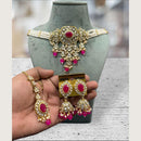 Hira Collections Elegant Kundan Stone And Beads Choker Necklace Set