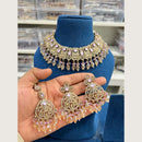 Hira Collections Premium Pota Stone And Austrian Stone Choker Necklace Set