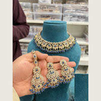 Hira Collections Premium Pota Stone And Austrian Stone Choker Necklace Set