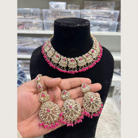 Hira Collections Premium Pota Stone And Austrian Stone Choker Necklace Set