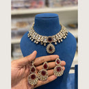Hira Collections Premium Pota Stone And Austrian Stone Choker Necklace Set