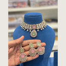 Hira Collections Premium Pota Stone And Austrian Stone Choker Necklace Set