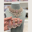 Hira Collections Premium Pota And Austrian Stone Pearl Choker Necklace Set