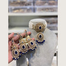 Hira Collections Classic Pota And Crystal Stone Beads Choker Necklace Set