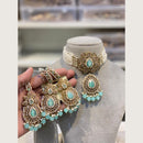 Hira Collections Classic Pota And Crystal Stone Beads Choker Necklace Set