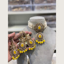 Hira Collections Classic Pota And Crystal Stone Beads Choker Necklace Set