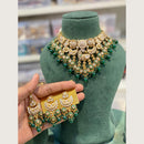 Hira Collections Royal Peacock Design Kundan Stone And Beads Meenakari Necklace Set