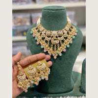 Hira Collections Royal Peacock Design Kundan Stone And Beads Meenakari Necklace Set