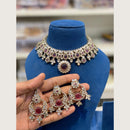 Hira Collections Premium Pota Stone And Austrian Stone Choker Necklace Set