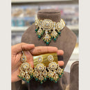 Hira Collections Classic Crystal Stone And Beads Choker Necklace Set  