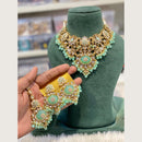Hira Collections Traditional Kundan Stone And Pearl Choker Jewellery Necklace Set