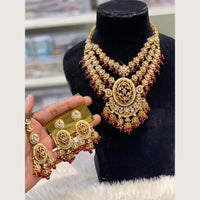 Hira Collections Traditional Kundan Stone And Pearl Necklace Set