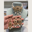 Hira Collections Indian Ethnic Crystal Stone And Pearl Choker Necklace Set