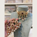 Hira Collections Indian Ethnic Crystal Stone And Pearl Choker Necklace Set