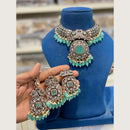 Hira Collections Indian Ethnic Crystal Stone And Pearl Choker Necklace Set
