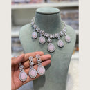 Hira Collections Sparkling Crystal Stone Necklace & Earrings Set