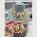 Hira Collections Designer Round Filigree Pearl Necklace Set