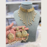 Hira Collections Designer Round Filigree Pearl Necklace Set