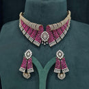 Hira Collections Designer American Diamond Trendy Necklace Set