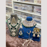 Hira Collections Grand Kundan And Beads Meenakari Bridal Jewellery Set