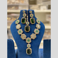 Hira Collections Glamorous Kundan And Crystal Stone Necklace Set