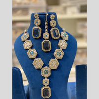 Hira Collections Glamorous Kundan And Crystal Stone Necklace Set