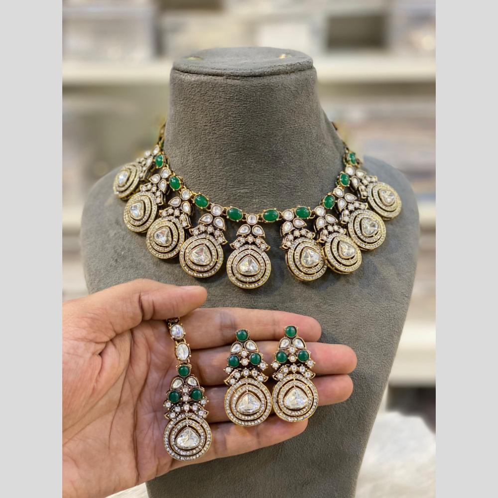 Hira Collections Glamorous Kundan Stone Choker Necklace Set