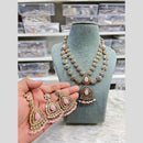 Hira Collections Grand Crystal Stone And Pearl Necklace Set