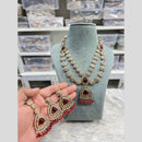 Hira Collections Grand Crystal Stone And Pearl Necklace Set