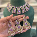 Hira Collections Grand Crystal Pearl And Austrian Stone Choker Necklace Set