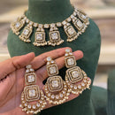 Hira Collections Grand Crystal Pearl And Austrian Stone Choker Necklace Set