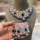 Hira Collections Grand Crystal Pearl And Austrian Stone Choker Necklace Set 
