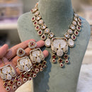 Hira Collections Glamorous Pota And Austrian Stone Necklace Set
