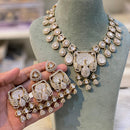 Hira Collections Glamorous Pota And Austrian Stone Necklace Set