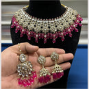 Hira Collections Glamorous Kundan Stone And Pearl Choker Necklace Set