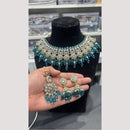 Hira Collections Glamorous Kundan Stone And Pearl Choker Necklace Set