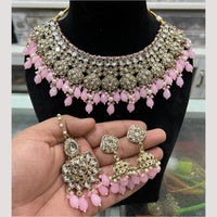 Hira Collections Glamorous Kundan Stone And Pearl Choker Necklace Set