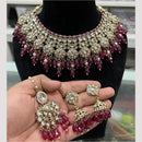 Hira Collections Glamorous Kundan Stone And Pearl Choker Necklace Set
