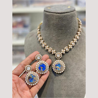 Hira Collections Glamorous Druzy Crystal Stone Necklace Set