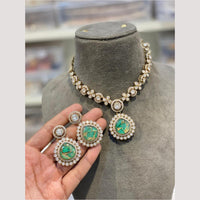 Hira Collections Glamorous Druzy Crystal Stone Necklace Set